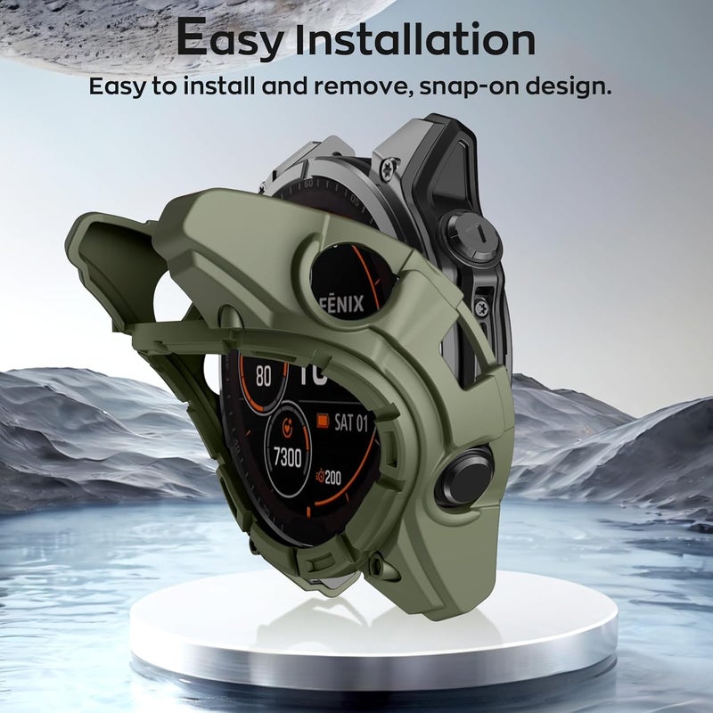 ISABAKE Case Cover Compatible with Garmin Fenix 8 51MM Sloar, Soft and Flexible Anti Drop TPU Bumper Frame Rugged Replacement Protective Cases for Garmin Fenix 8 51MM Solar - Image 5